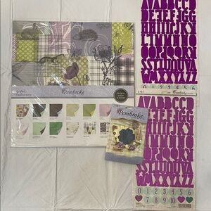 SEI Pembroke Scrapbook Paper with Purple Alphabet Stickers
